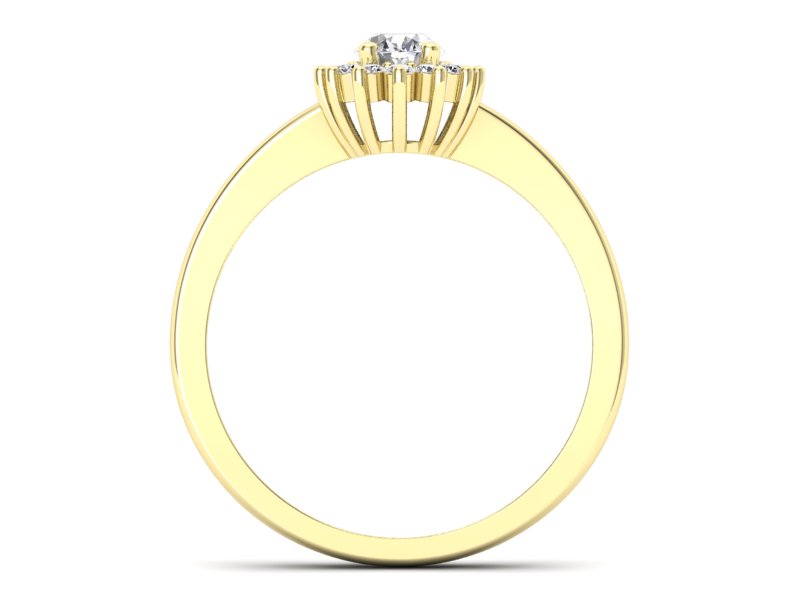 Złoty Pierścionek z diamentami żółte złoto 585 - P16001z - 2