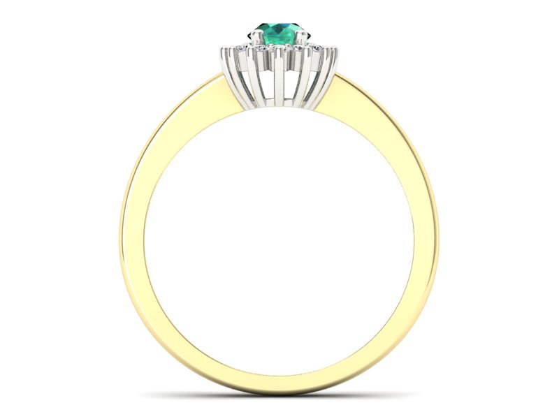 Pierścionek ze szmaragdem i diamentami  złoto - P16001zbsm - 2