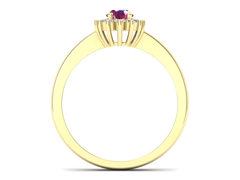 Pierścionek zaręczynowy z rubinem i diamentami - P16001zr - 2