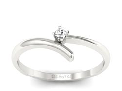 Pierścionek zaręczynowy z brylantem złoto 585 - p16002b_Si_H