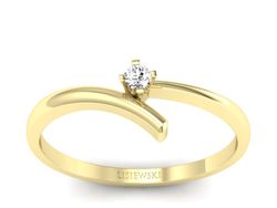 Pierścionek zaręczynowy z brylantem złoto 585 - p16002z_P_H