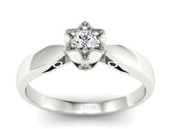 Platynowy Pierścionek zaręczynowy z brylantem - p16003pt