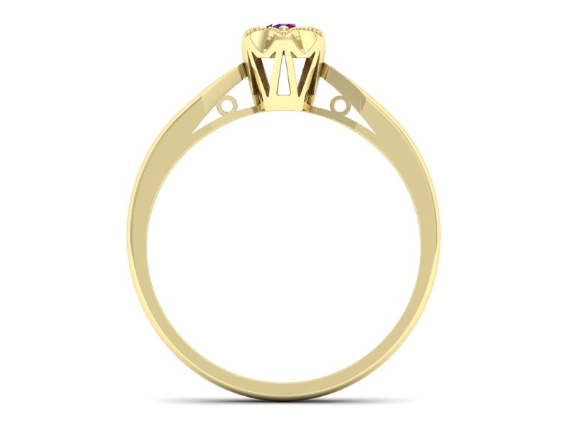 Złoty Pierścionek z rubinem żółte złoto próby 585 - p16003zr - 2