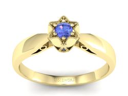 Złoty Pierścionek z tanzanitem żółte złoto 585 - p16003zt