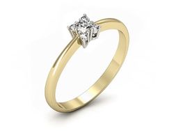 Pierścionek z diamentami żółte i białe złoto 585 - P16004bz