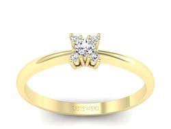 Pierścionek zaręczynowy z brylantami żółte złoto - P16004z