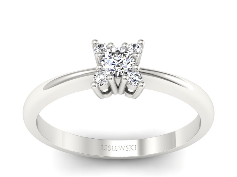 Pierścionek zaręczynowy z diamentami - P16005b - 1