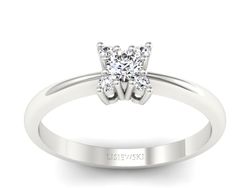 Pierścionek zaręczynowy z diamentami złoto 585 - P16005b