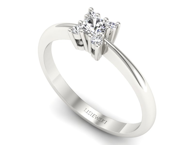 Pierścionek zaręczynowy z diamentami złoto 585 - P16005b