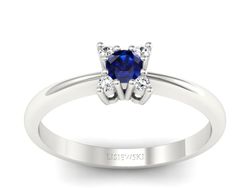 Pierścionek zaręczynowy z szafirem i brylantami - P16005bsz