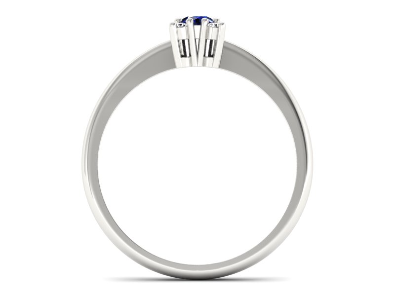 Pierścionek zaręczynowy z szafirem i brylantami - P16005bsz - 2