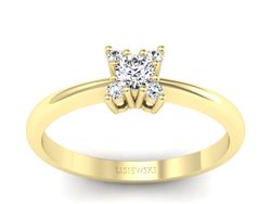 Złoty Pierścionek z brylantami żółte złoto 585 - P16005z