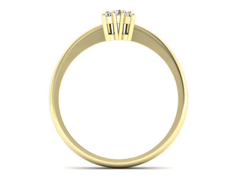 Złoty Pierścionek z brylantami żółte złoto 585 - P16005z - 2