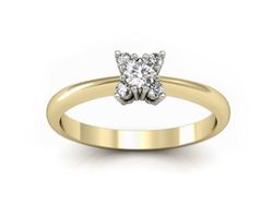Pierścionek z diamentami żółte i białe złoto - P16005zb_P_G