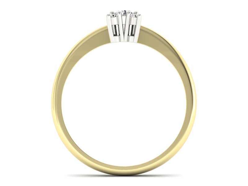 Pierścionek z diamentami żółte i białe złoto - P16005zb_P_G