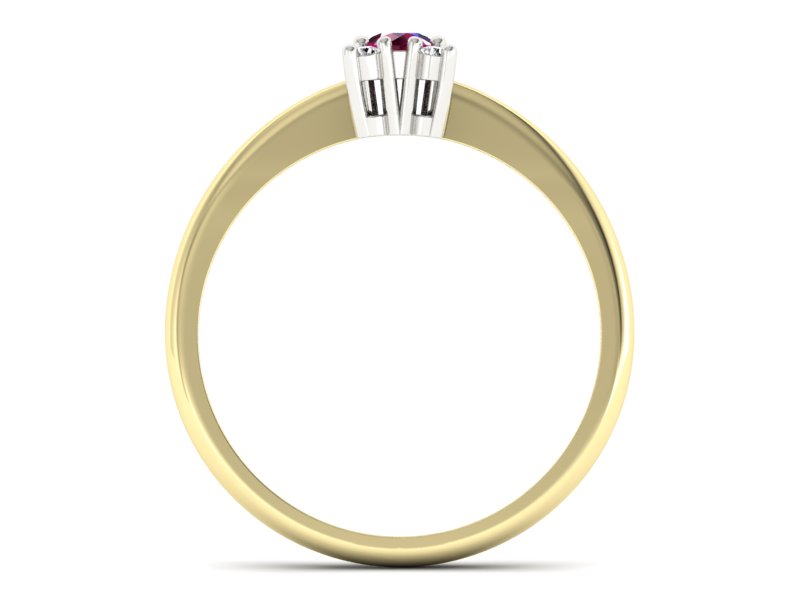 Pierścionek z rubinem i brylantami - P16005zbr - 2