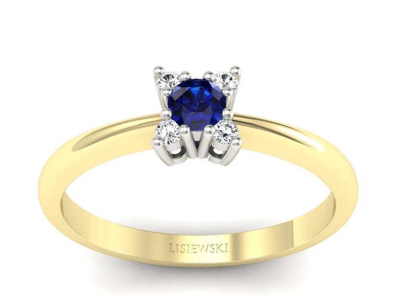 Pierścionek z szafirem i brylantami - P16005zbsz - 1