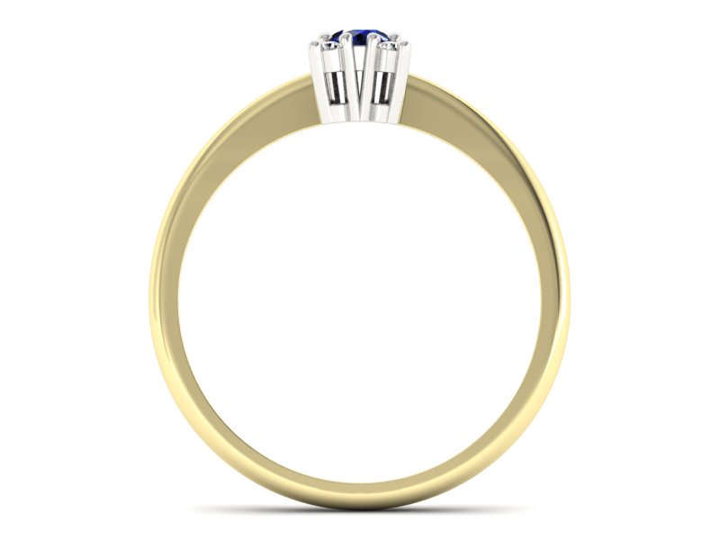 Pierścionek z szafirem i brylantami - P16005zbsz - 2