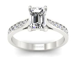 Pierścionek zaręczynowy z diamentami białe złoto - p16011