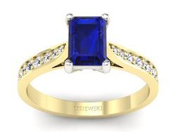 Pierścionek spinel i brylanty żółte białe złoto - p16011zbsp