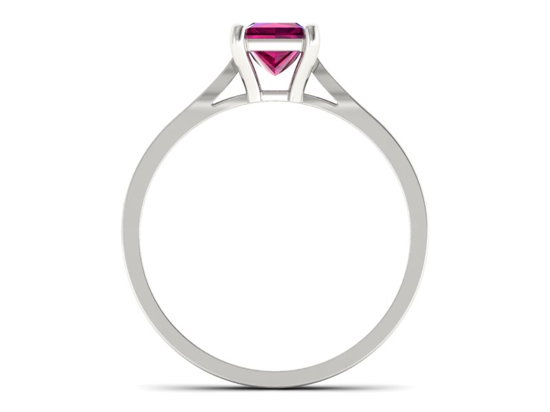 Pierścionek z rubinem i brylantami białe złoto - p16012br - 2