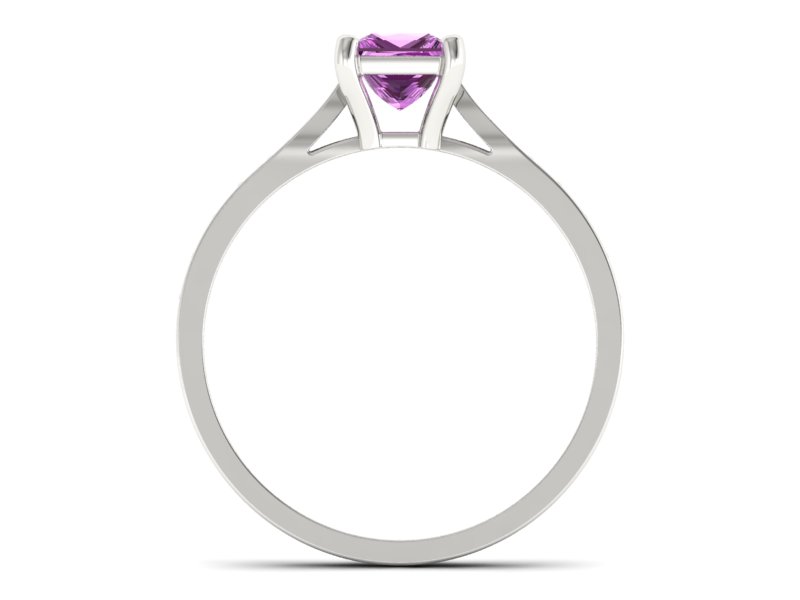 Pierścionek z szafirem i brylantami białe złoto - P16012szr - 2