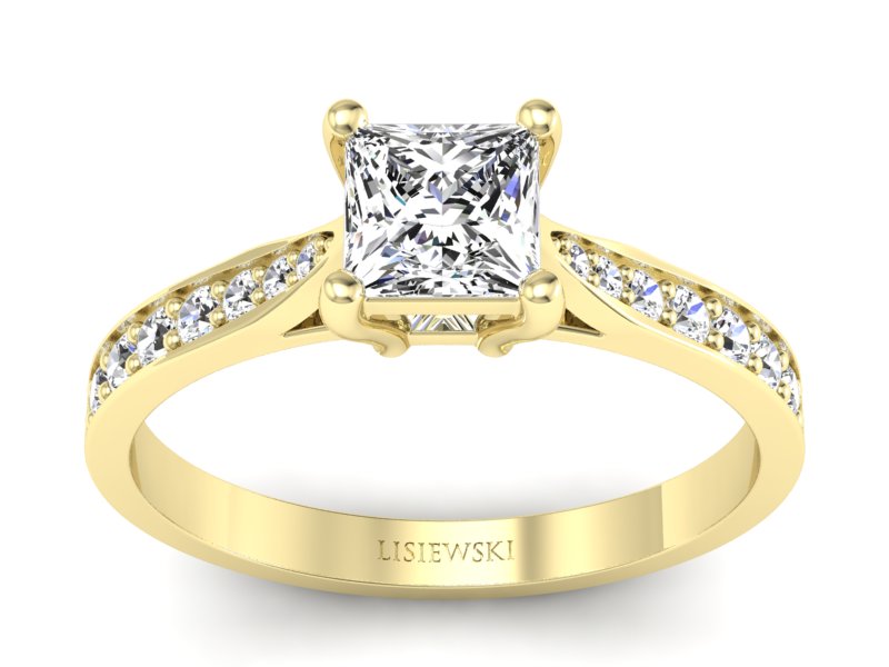 Złoty Pierścionek z diamentami żółte złoto 585 - p16012z - 1