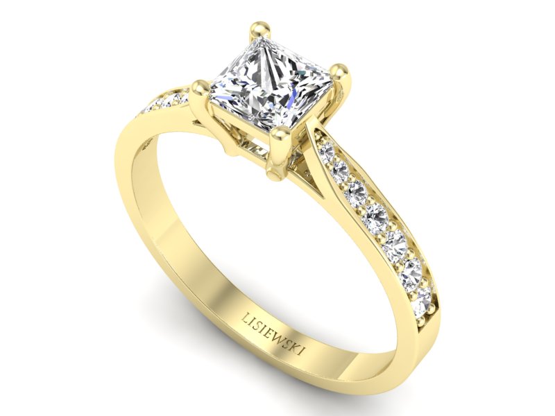 Złoty Pierścionek z diamentami żółte złoto 585 - p16012z - 3