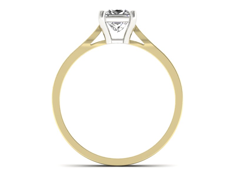 Pierścionek z diamentami białe i żółte złoto - p16012zb - 2