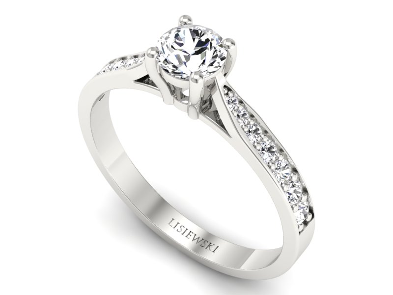 Pierścionek białe złoto z szafirem i brylantami - p16013bszb - 3