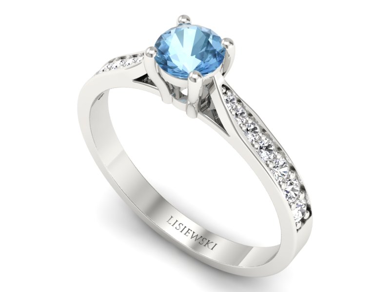 Złoty Pierścionek z topazem i brylantami - p16013btop - 3