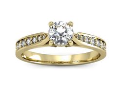Pierścionek zaręczynowy z diamentami złoto 585 - p16013z