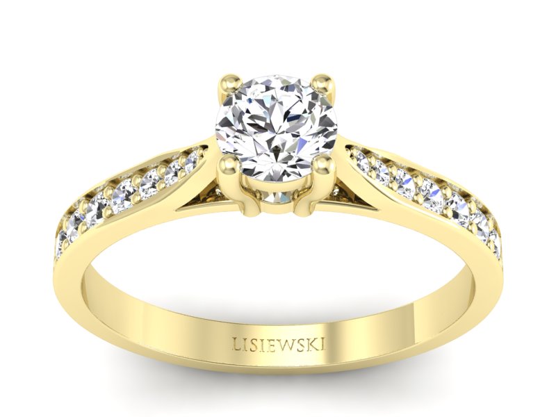 Pierścionek zaręczynowy z diamentami złoto 585 - p16013z - 1