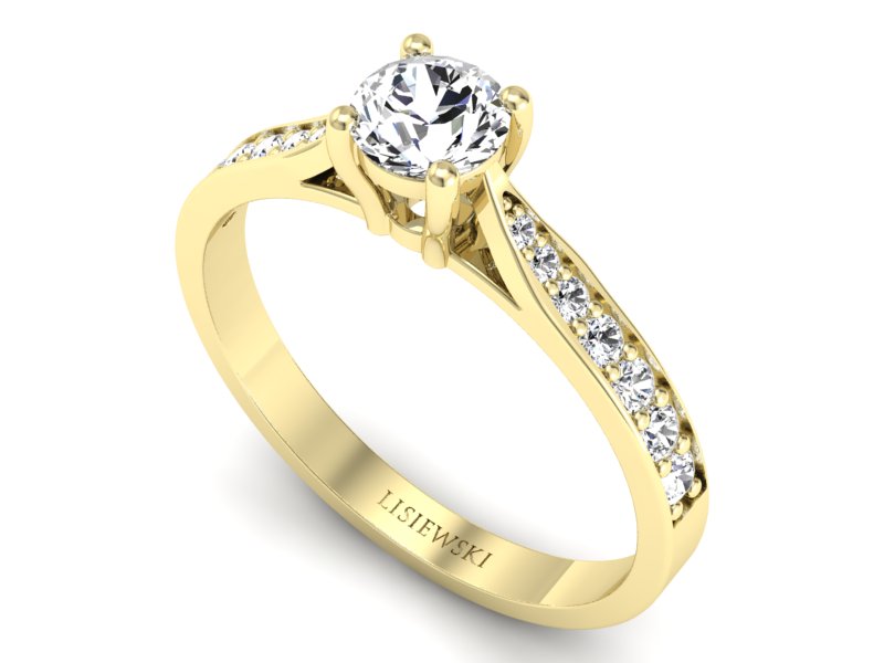 Pierścionek zaręczynowy z diamentami złoto 585 - p16013z - 3