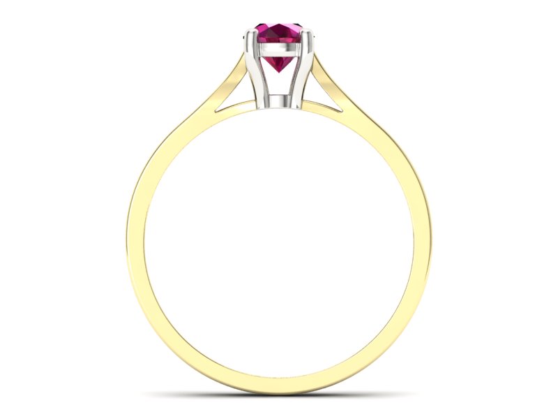 Pierścionek z rubinem i diamentami złoto 585 - p16013zbr - 2