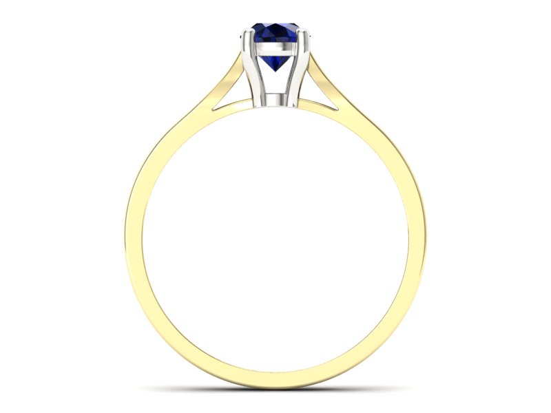 Pierścionek zaręczynowy z szafirem i brylantami - p16013zbsz - 2
