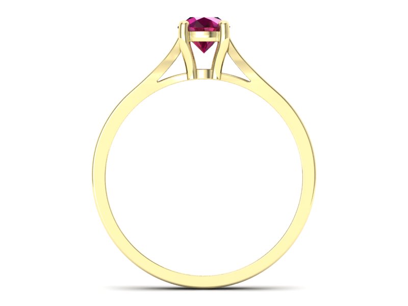 Pierścionek zaręczynowy z rubinem i brylantami - p16013zr - 2