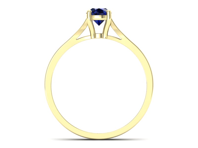 Złoty Pierścionek z szafirem i brylantami - p16013zsz - 2