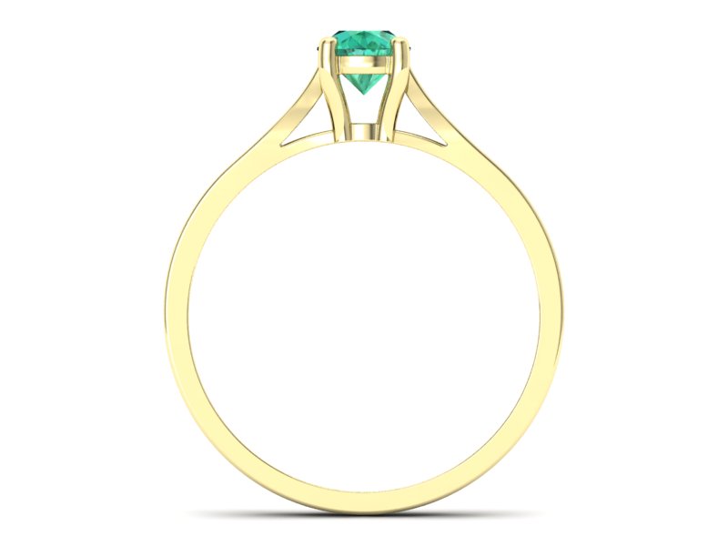 Złoty Pierścionek ze szmaragdem i brylantami - p16013zszm - 2