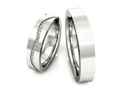 Obrączki ślubne obrączki z diamentami białe 585 - p16015b