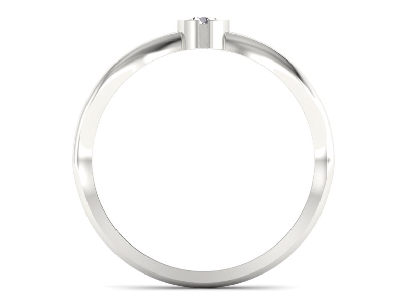 Złoty Pierścionek z brylantem białe złoto 585 - p16016b