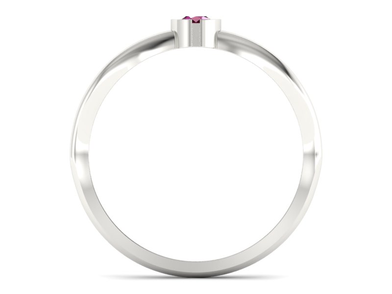 Złoty pierścionek z rubinem białe złoto - p16016br - 2