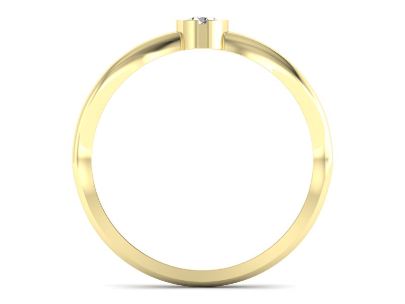 Złoty pierścionek zaręczynowy z brylantem - p16016z - 2