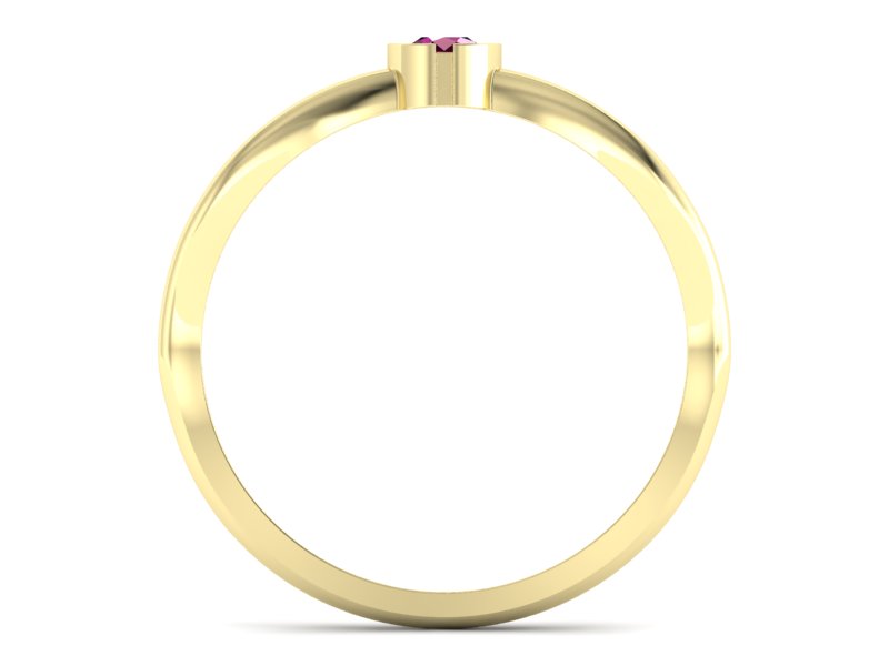 Pierścionek zaręczynowy z rubinem w żółtym złocie - p16016zr