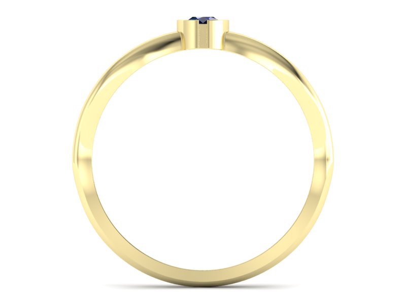 Złoty Pierścionek z szafirem żółte złoto 585 - p16016zsz - 2