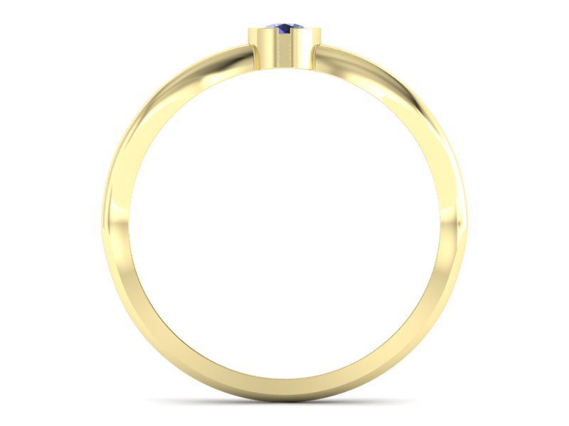Złoty pierścionek z tanzanitem żółte złoto - p16016zt - 2