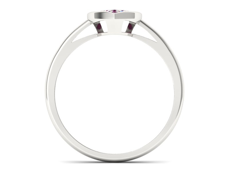 Złoty pierścionek z rubinami białe złoto - p16018br - 2