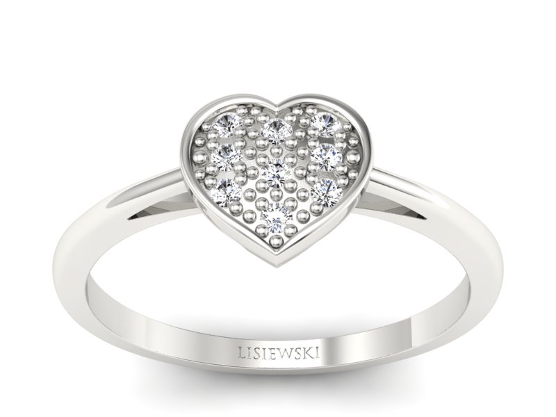 Pierścionek zaręczynowy z brylantami białe złoto - p16019b - 1