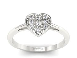 Pierścionek zaręczynowy z brylantami białe złoto - p16019b