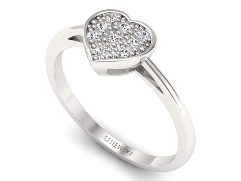 Pierścionek zaręczynowy z brylantami białe złoto - p16019b - 3